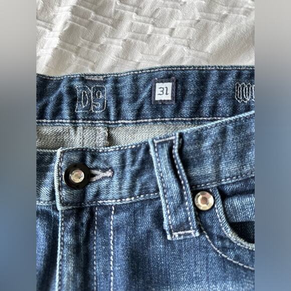 D9 Cuffed Rhinestone Denim blue jean shorts Size 31 - Picture 5 of 13